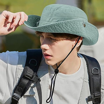 Clakllie Reversible Packable Boonie Fishing Hat UV Protection Sun Beach Hat - color: S-hjy6-green