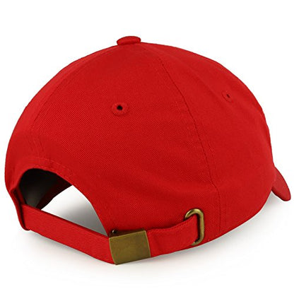 Trendy Apparel Shop Plain Unstructured Relaxed Style Dad Hat - color: Red