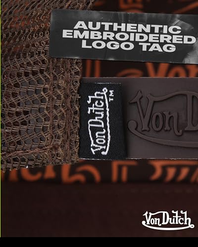 Von Dutch Unisex Trucker Hat, Colorblock, Mesh Back, Curved Bill, Snapback - color: Sepia Stone