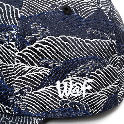 Japanese Kimono Baseball Cap for Men, Snapback Flat Brim Hat - color: Blue Wave, size: Medium-Large