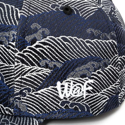Japanese Kimono Baseball Cap for Men, Snapback Flat Brim Hat - color: Blue Wave, size: Medium-Large
