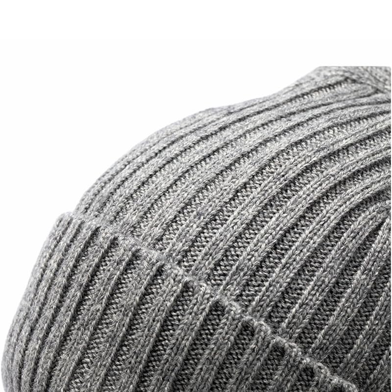 Oversize Wool Kitted Beanie Big Head Men Women Sports Cuffed Cap Dad Winter Warm Fleece Linned Skullies - color: Wine Red