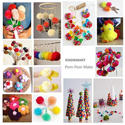 4 Sizes Pom Pom Maker, Fluff Ball Weaver DIY Wool Craft Tool Set