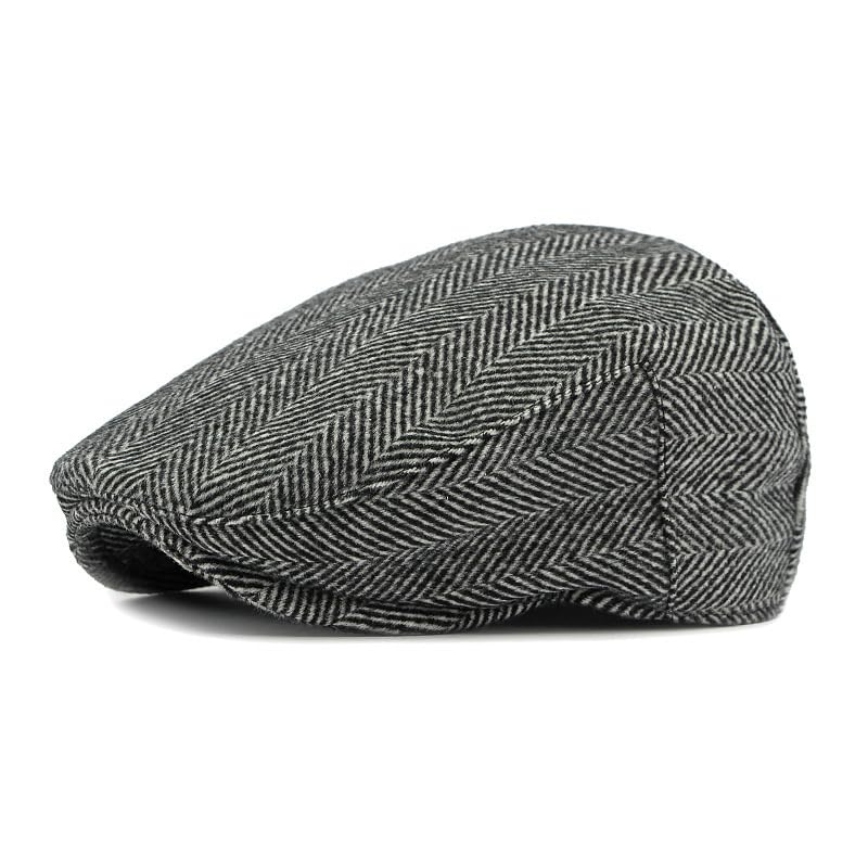Idopy Men`s Classic Adjustable Ivy Irish Newsboy Golf Cap Hat - color: 267 Black