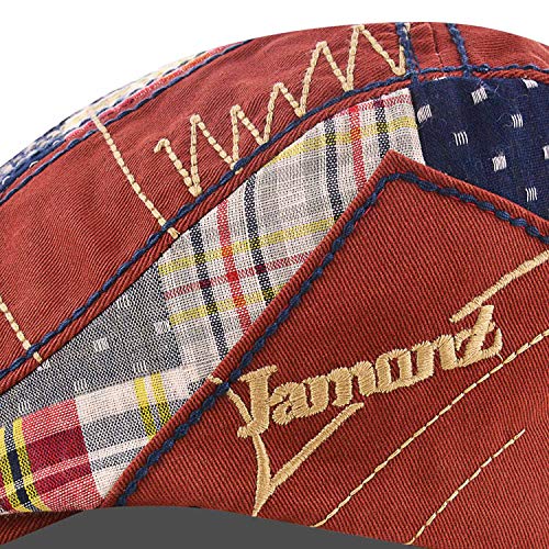 MOACC M Men Beret Hat Cotton Buckle Adjustable Newsboy Hats Cabbie Gatsby Cap - color: Hat-t1-burgundy
