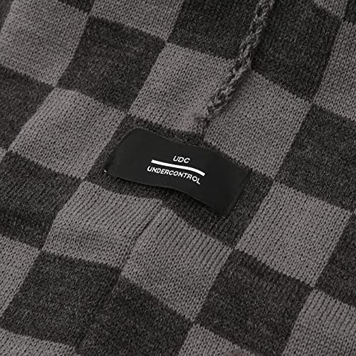 UNDERCONTROL Flexible Fit Logo Embroidery Unisex Fall Winter Thin Long Acryl Trawler Beanie Knit Slouchy Skull Ski Hat Korea - color: Grey