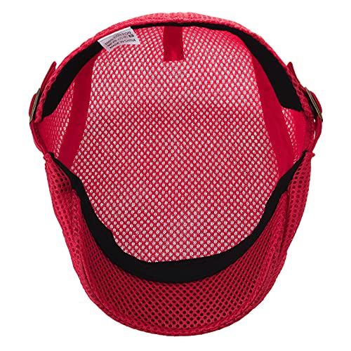 VOBOOM Men Mesh Newsboy Flat Cap Ivy Cabbie Newsboy Cap - color: Red