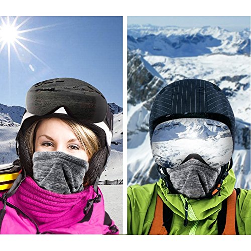 Winter Thermal Neck Warmer/Neck Gaiter Face Scarf/Face Cover Winter Ski Mask - Cold Weather Balaclava - color: Gray+orange