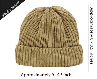 KBETHOS Ribbed Knit Tie Dye Cuffed Beanie Thick Winter Ski Hat Skully Winter Warm Mens Womens Unisex - color: Khaki