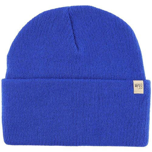 100% Merino Wool - Midweight Everyday Knit Cuff Beanie - Warm Winter Hat - color: Royal Blue