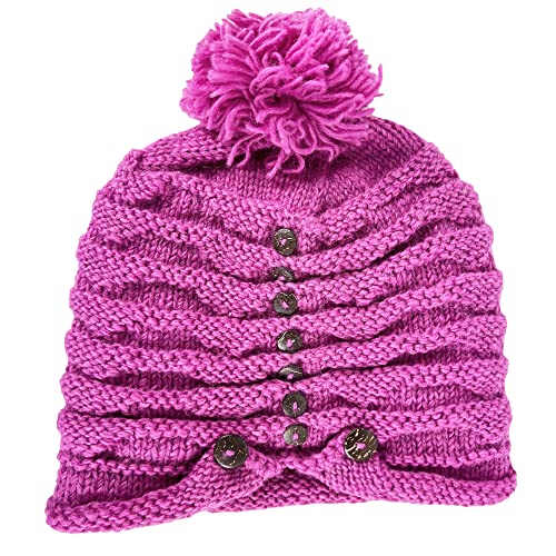 Agan Traders Women's 2026 Winter Mitten Hat Warm Fleece Lined Oversized Thick Chunky Slouchy From Nepal - color: Hat - Pink