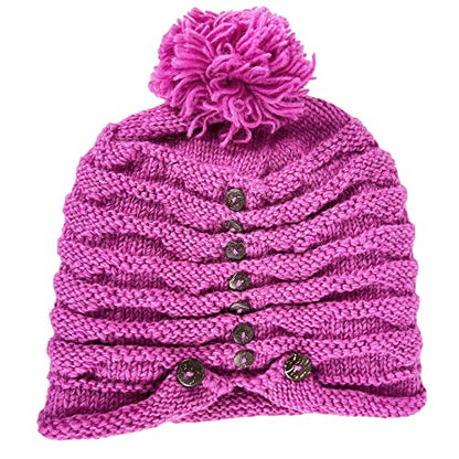 Agan Traders Women's 2026 Winter Mitten Hat Warm Fleece Lined Oversized Thick Chunky Slouchy From Nepal - color: Hat - Pink