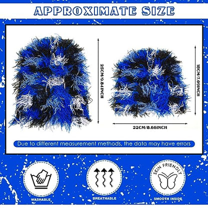 Chuarry Distressed Knitted Beanie Fuzzy Winter Hat - color: Assorted Blue