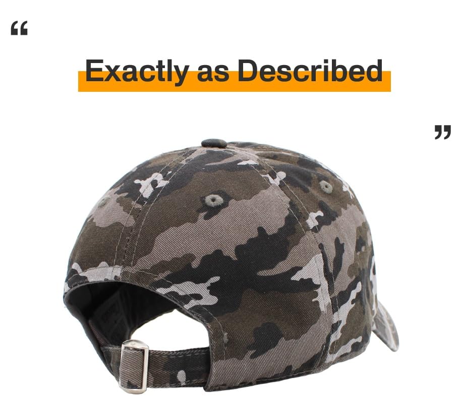 KBETHOS® Classic Washed Cotton Baseball Cap - color: Black Camo