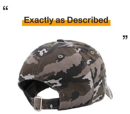 KBETHOS® Classic Washed Cotton Baseball Cap - color: Black Camo
