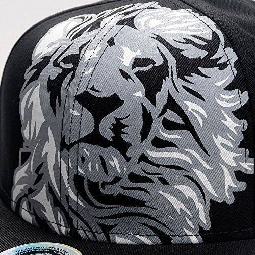 RIOREX Hip hop caps Fashion Animal Embroidery Baseball Cap for Men Adjustable Leather Belt Strapback Baseball Cap - color: Black-1