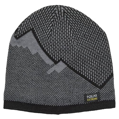 Polar Extreme Men's Sherpa-Lined Knit Winter Hat – Warm, Gift for Dad, Cold Weather - color: Black Mountain