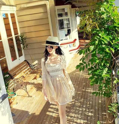 Unisex Adjustable Summer Straw Fedora Hat Sun Cap Panama Wide Brim For Beach Summer Outdoors Camping Supplies - color: Beige