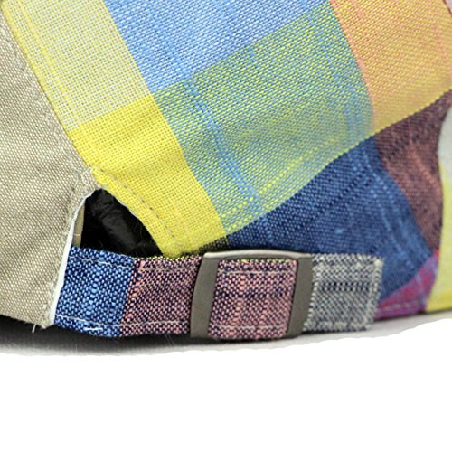 2 Pack Men's Plaid Cotton Flat Newsboy Ivy Cabbie Golf Gatsby Cap Hat - color: Red+blue