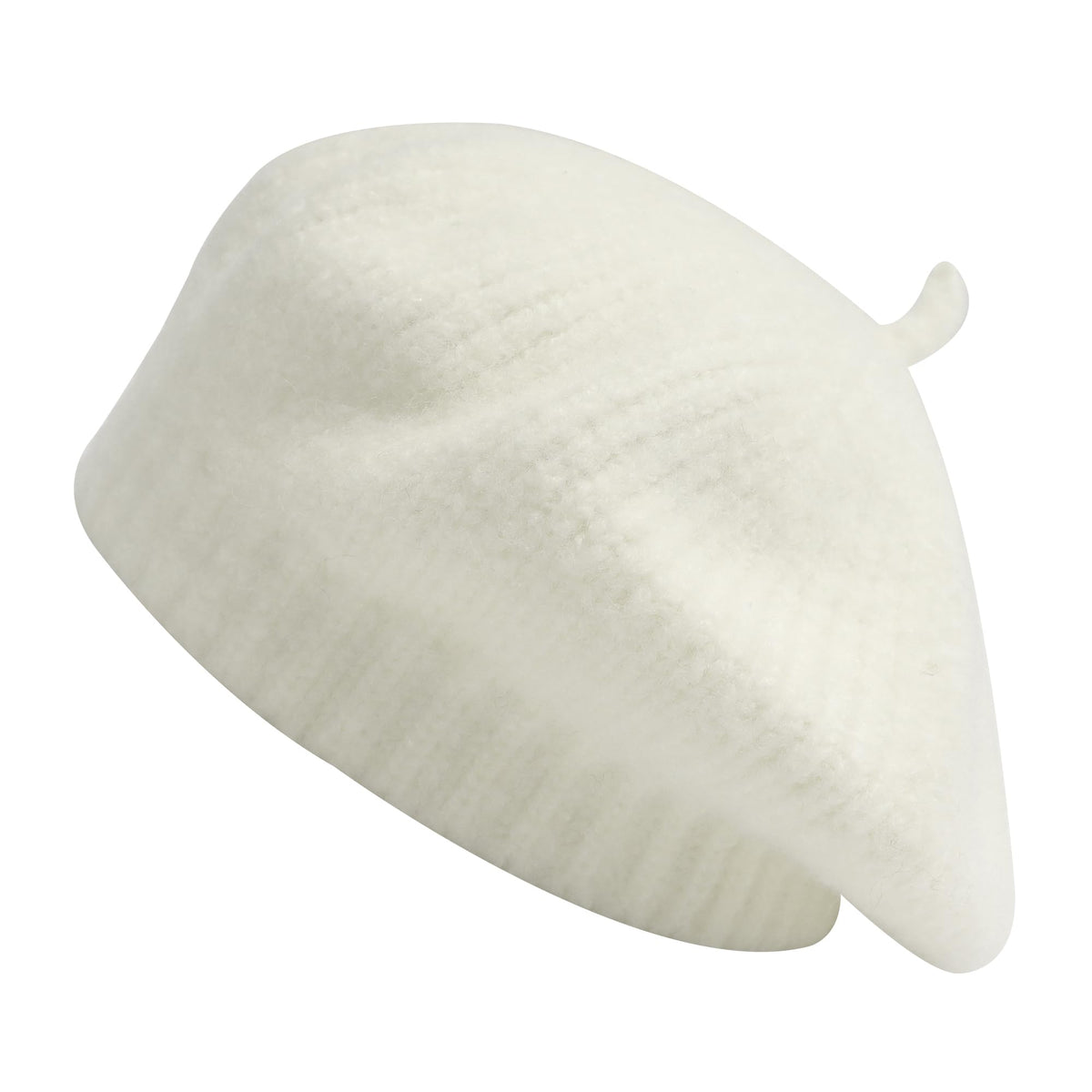 ZLYC Women French Beret Hat Winter Knitted Stretchable Beret Artist Cap - color: Plain White