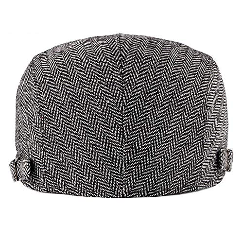 2 Pack Men's Cotton Flat Cap Ivy Gatsby Newsboy Hat - color: B