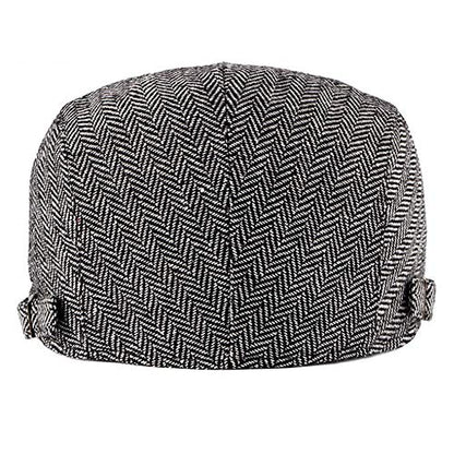 2 Pack Men's Cotton Flat Cap Ivy Gatsby Newsboy Hat - color: B
