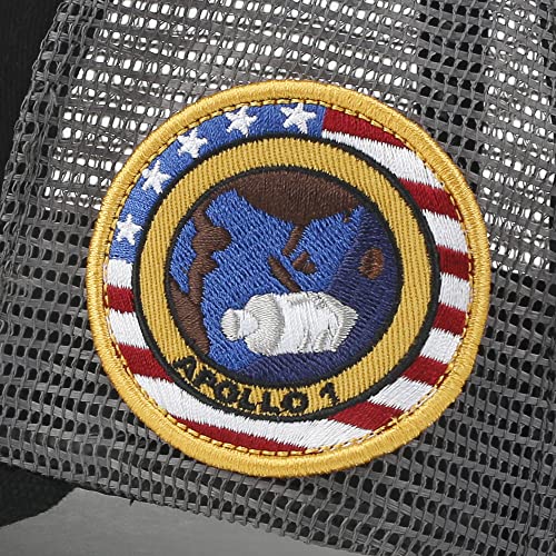 ililily NASA Meatball Logo Embroidery Baseball Cap Apollo 1 Patch Trucker Hat - color: Black - Premium, size: Large