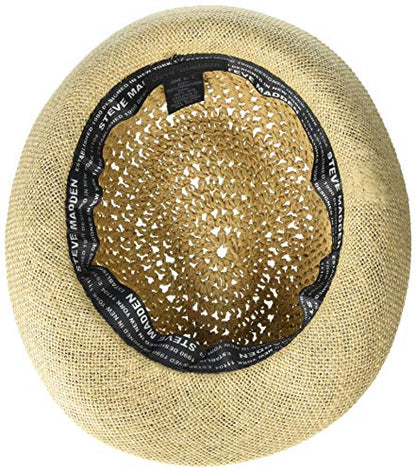 Steve Madden Women's Steve Madden Paper Crochet Straw Fedora with Band - color: Black