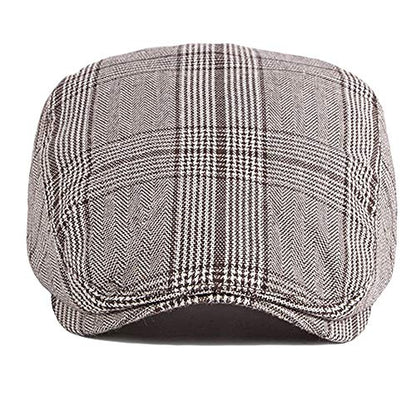 2 Pack Men's Cotton Flat Cap Ivy Gatsby Newsboy Hat - color: L