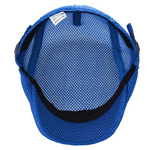 VOBOOM Men Mesh Newsboy Flat Cap Ivy Cabbie Newsboy Cap - color: Royal Blue