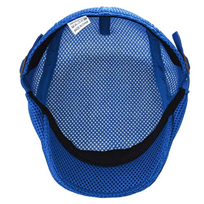 VOBOOM Men Mesh Newsboy Flat Cap Ivy Cabbie Newsboy Cap - color: Royal Blue