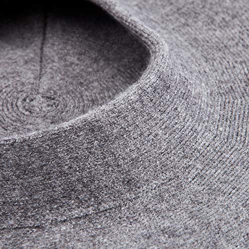 LADYBRO Rhinestone Beret Hats for Women 2 Layers Wool Knit Cap Lady Winter - color: Light Grey (Floral Pattern)