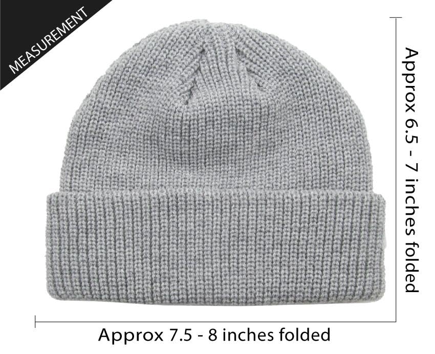 Fisherman Short Beanie Leon Roll up Trawler Classic Skullcap Hipster Beanie Warm Winter Hats Acrylic Ribbed Knit Cuff Daily - color: Light Gray Fisherman Beanie