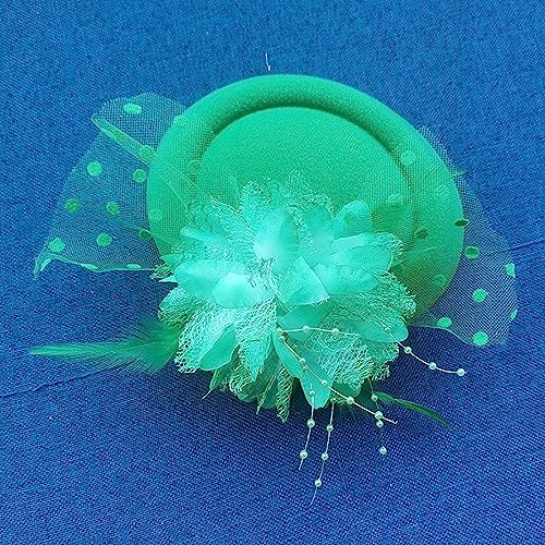 Fascinators Hats Pillbox Hat for Girl and Women - color: Purple-fascinator With Flower Feather