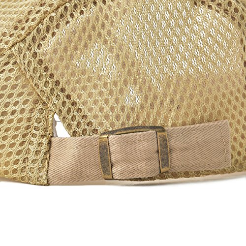 VOBOOM Men Mesh Newsboy Flat Cap Ivy Cabbie Newsboy Cap - color: Khaki