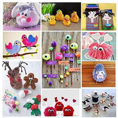 4 Sizes Pom Pom Maker, Fluff Ball Weaver DIY Wool Craft Tool Set