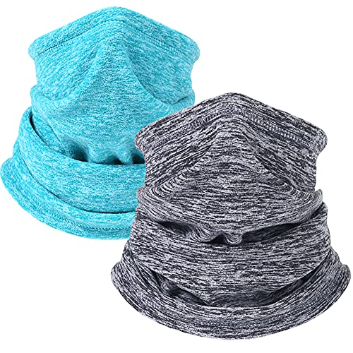 Winter Thermal Neck Warmer/Neck Gaiter Face Scarf/Face Cover Winter Ski Mask - Cold Weather Balaclava - color: Grey+green