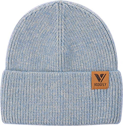 Vgogfly Slouchy Beanie Hats for Women Winter Knitted Caps Soft Warm Ski Hat Unisex - color: Blue Haze