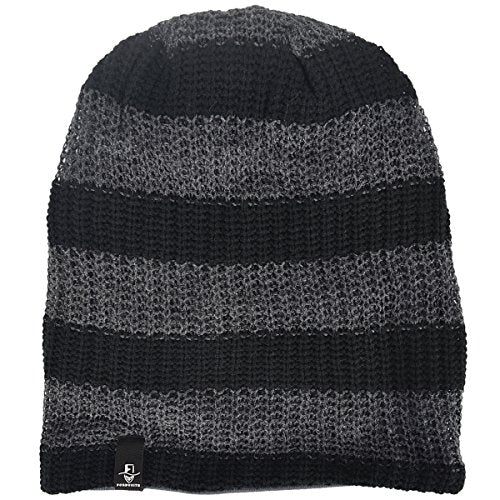 FORBUSITE Mens Slouchy Long Beanie Knit Cap for Summer Winter, Oversize - color: B09-dark Gray, size: Large