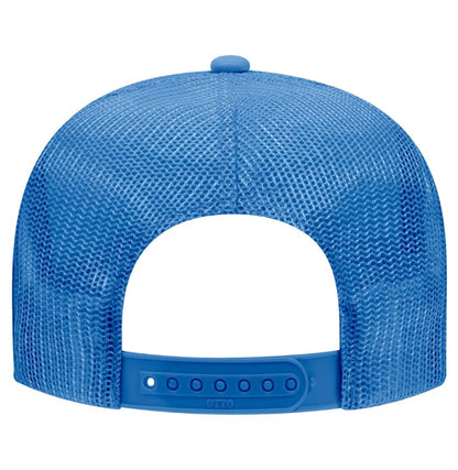 Otto Cap 5-Panel High Crown Mesh Back Trucker Hat - color: Columbia Blue