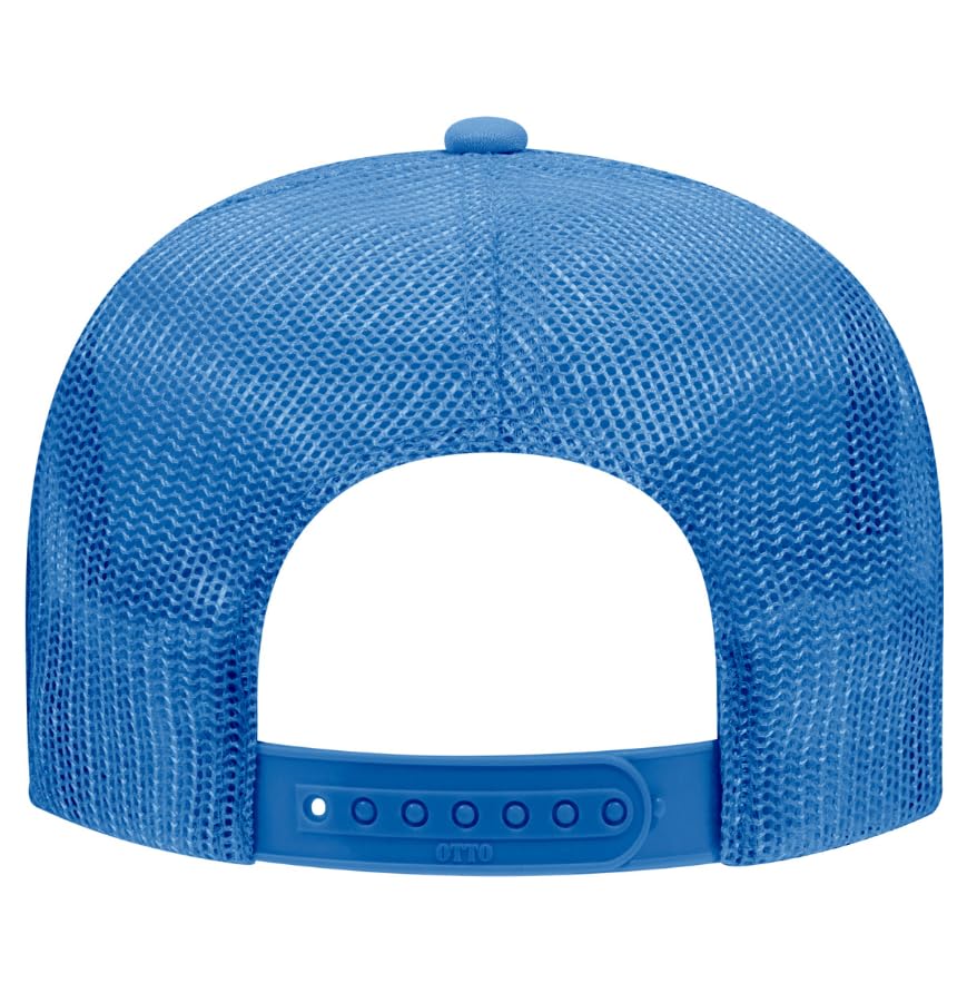 Otto Cap 5-Panel High Crown Mesh Back Trucker Hat - color: Columbia Blue