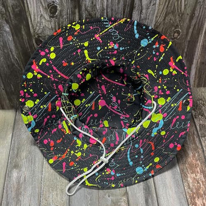 Funny Sun Hat for Men Women Wide Brim Bucket Hat Hiking Boonie Hat Summer Beach Fishing Caps - color: Splatter