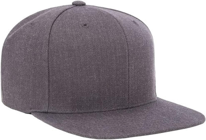 YP Classics 6089 Wool-Blended 6 Panel High Profile Flatbill Snapback Cap - color: Dark Heather