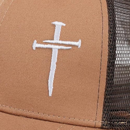 Christian Jesus Cross Hat - Faith Hats for Men Women - Religious Gifts for Thanksgiving Christmas - color: Cross/Camel