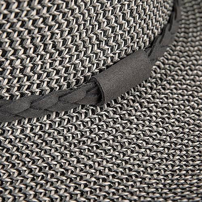 Lucky Brand Women's Straw Cowboy Hat | Rope Design | Western | Style | Fashion | Sun Protection | Breathable - color: Grey