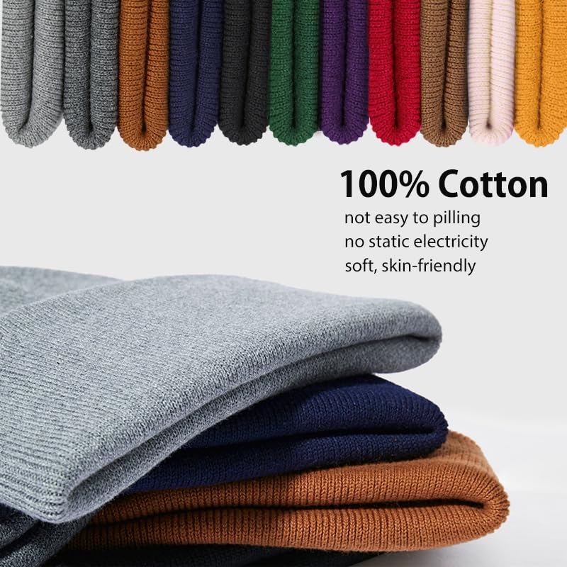 ROYBENS 100% Cotton Beanie Hat for Women Men Warm Winter Hats Knit Beanies - color: Purple