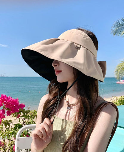 Sun Visor Hats for Women Wide Brim UPF 50+ Bucket Hats Summer Visor Caps Beach Hat Packable UV Protection Fishing Hiking Hat - color: Purple