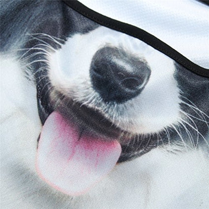 WTACTFUL 3D Animal Ears Balaclava, Breathable Face Mask for Halloween - color: Border Collie Meb-23
