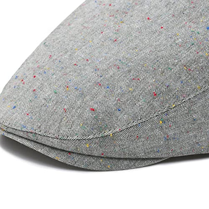 STARANCE Men Thin Cotton Gatsby Newsboy Cap - color: Flecked Grey, size: 7 1/4