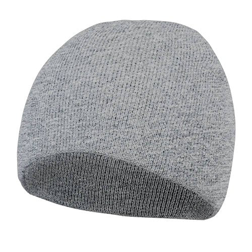 TOP HEADWEAR Cuffless Beanie for Men Women, Unisex Short Beanies Skull Cap - color: Heather Grey